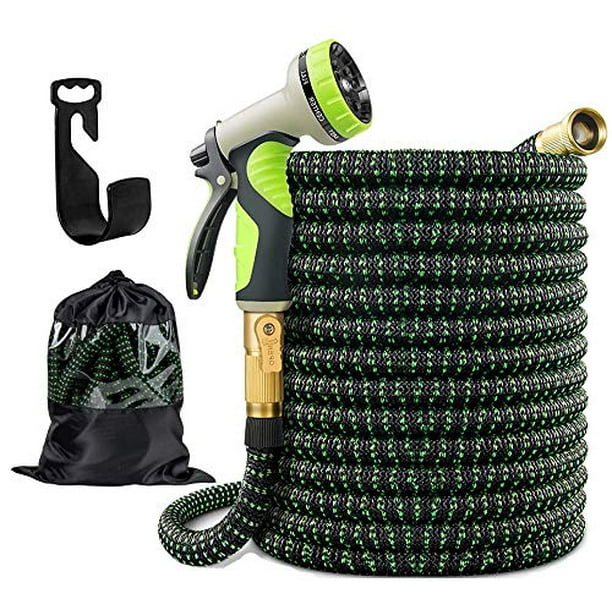 Garden Hose Expandable Garden Hose 100ft Flexible Water Hose With 3 Layer Latex Core 3/4 Solid Brass Fittings 3750D Extra Strength Fabric and 10 Function Spray Premium No-Kink Flexible Water Hose Garden Hose Expandable Garden Hose 100ft Flexible Water Hose With 3 Layer Latex Core 3/4 Solid Brass Fittings 3750D Extra Strength Fabric and 10 Function Spray Premium No-Kink Flexible Water Hose